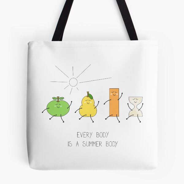 Item preview, Body positive illustration with cartoon body types - an apple, a pear, a rectangle and an hourglass designed and sold by SooperYela.