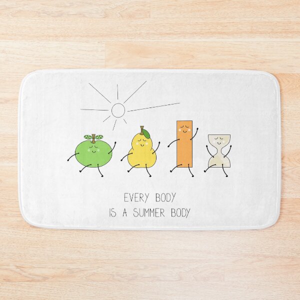 Item preview, Body positive illustration with cartoon body types - an apple, a pear, a rectangle and an hourglass designed and sold by SooperYela.