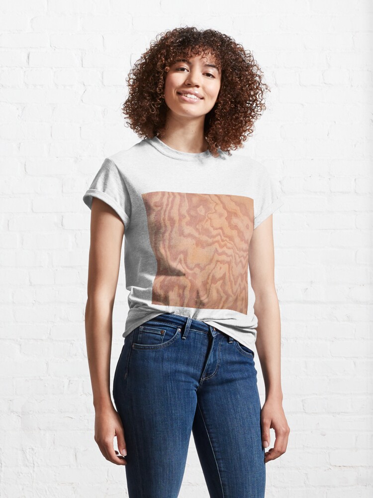 Alternate view of Rustic Wood Effect Texture Light Brown Classic T-Shirt