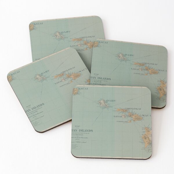 Item preview, Vintage Map of Hawaii (1886) designed and sold by BravuraMedia.