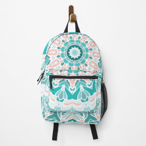 Item preview, Teal and Coral Mandala designed and sold by Kelly Dietrich Mandala & Fractal Art.
