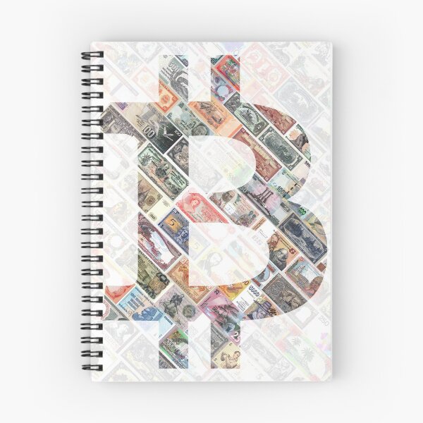 Item preview, Bitcoin logo art over discontinued banknotes in white designed and sold by Rogervdb.