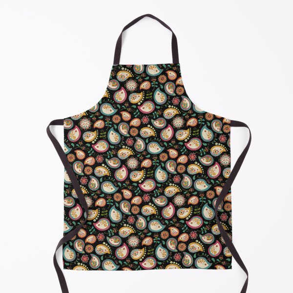Hedgehog Paisley_Party Colors Apron