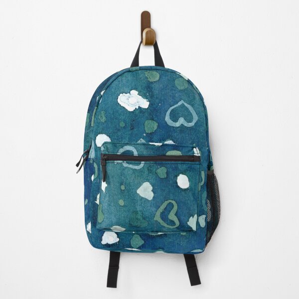 Item preview, love pattern valentines watercolor in teal and indigo designed and sold by rysunki-malunki.