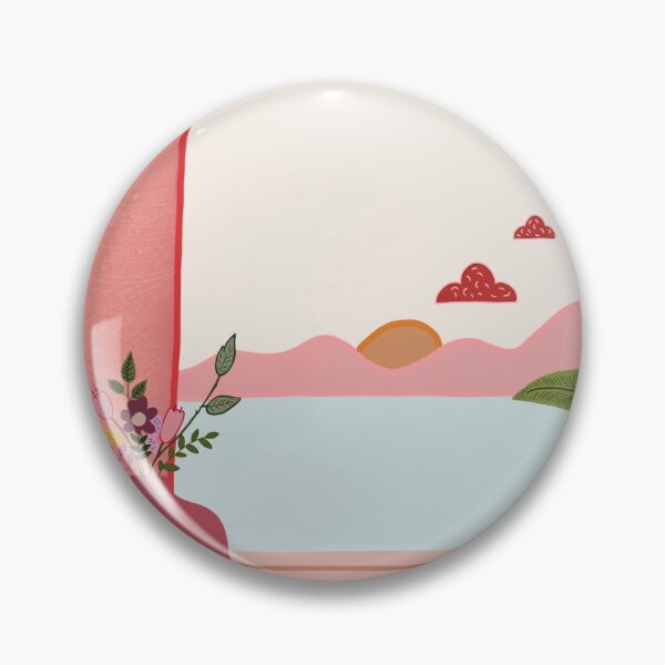 Item preview, Pink landscape art print  designed and sold by gglcreative.