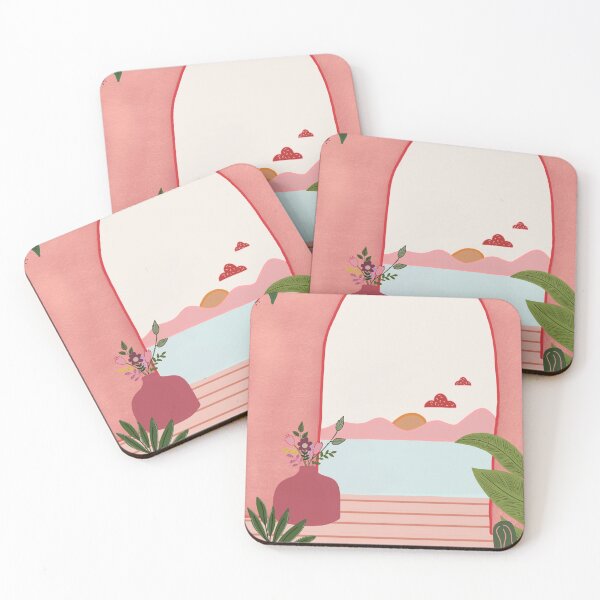 Item preview, Pink landscape art print  designed and sold by gglcreative.