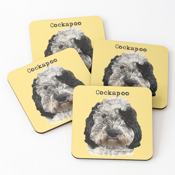 Item preview, Black and White Cockapoo Dog  designed and sold by Happy Dog Doodles.