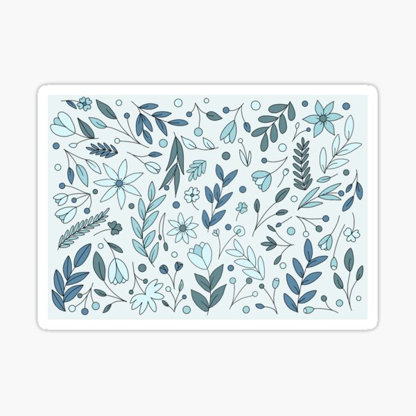 Vista previa del artículo con la obra «Patrón Floral Boho - Paleta Azul», diseñado y vendido por Renny Iko.