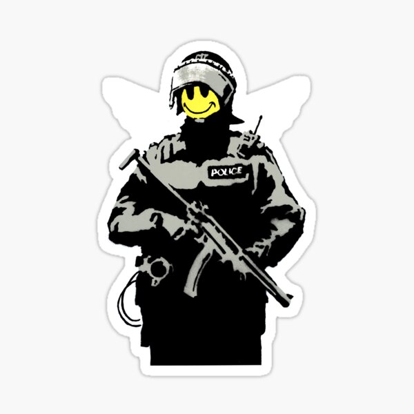 Banksy - Smiley Cop Sticker