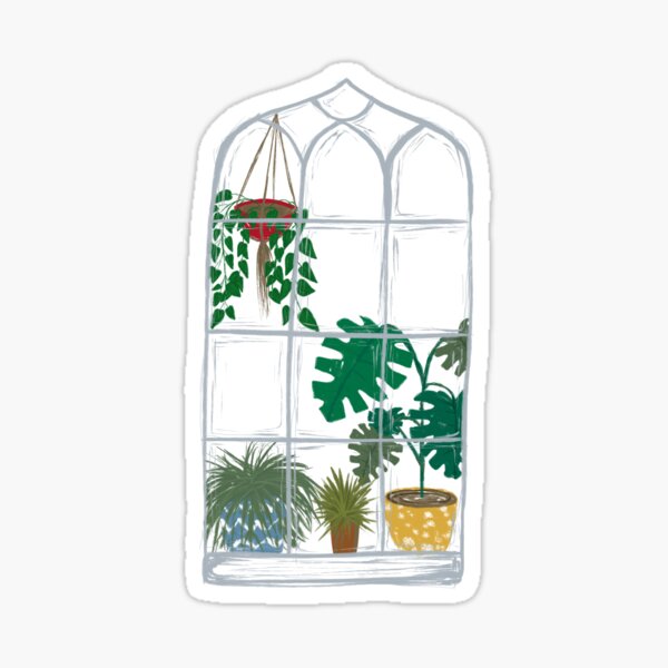 Item preview, Garden plant window designed and sold by HandDrawnPlants.