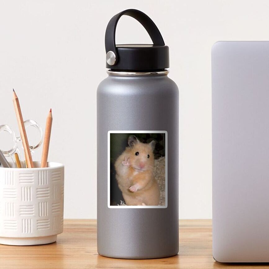 hamster-doing-the-peace-sign-sticker-for-sale-by-mabelgoggins-redbubble