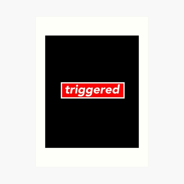 Triggered Meme Red Box Logo Dank Memes Triggered Art Print