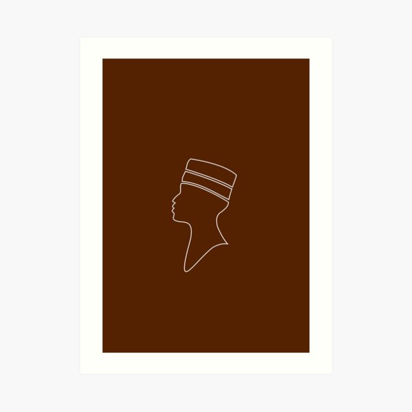 African Man Head Silhouette Art Print