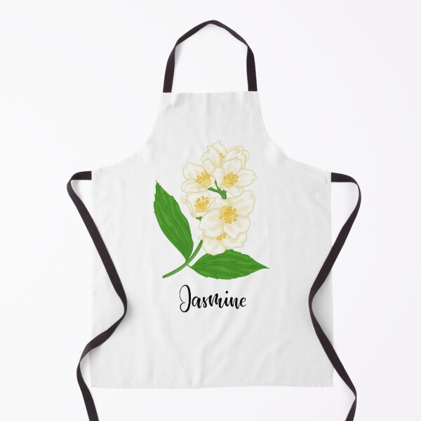 Item preview, beautiful branch flower jasmine cartoon watercolour style isolated on white background with word jasmine. Hand-draw branch flowers. designed and sold by Yevheniia Hulinska.