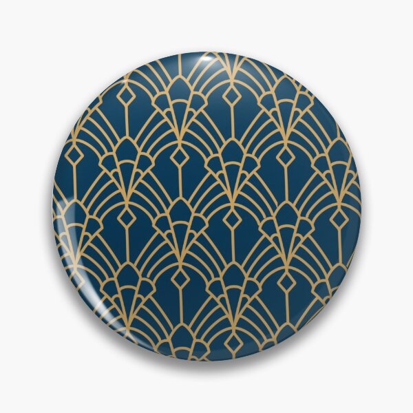 Artikelvorschau, Jugendstil / Deko Gold / Blau Muster entworfen und verkauft von HandDrawnPlants.