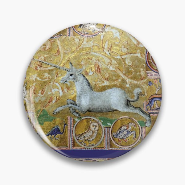 Item preview, UNCORN AND MEDIEVAL BESTIARY, FANTASTIC ANIMALS IN GOLD RED BLUE COLORS designed and sold by BulganLumini.