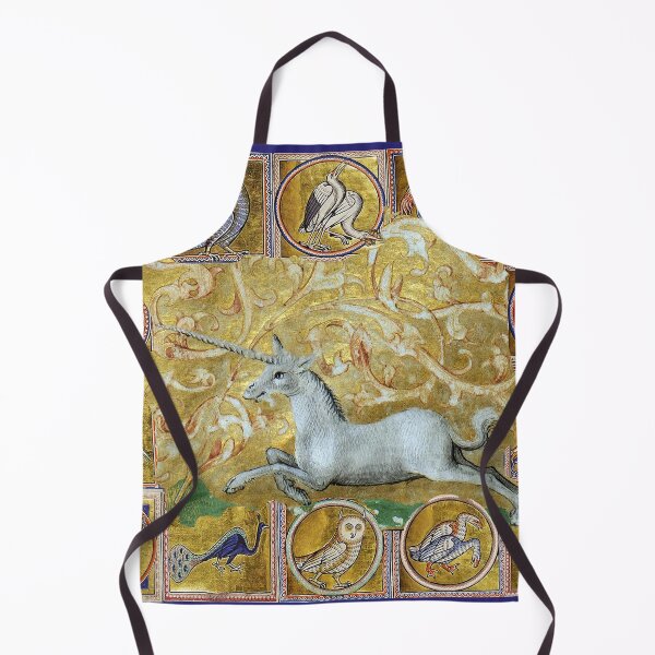 Item preview, UNCORN AND MEDIEVAL BESTIARY, FANTASTIC ANIMALS IN GOLD RED BLUE COLORS designed and sold by BulganLumini.
