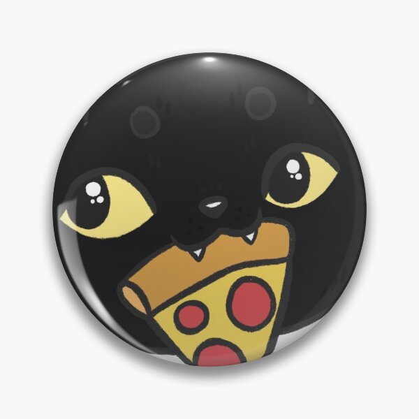 Item preview, Black cat with pizza designed and sold by IcyBubblegum.