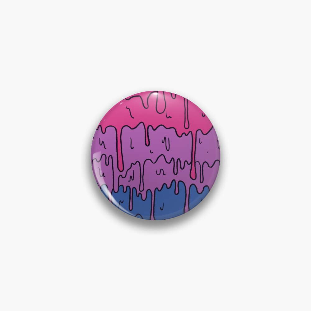 Pastel Kawaii Melting Bisexual Pride LGBTQ Design Pin