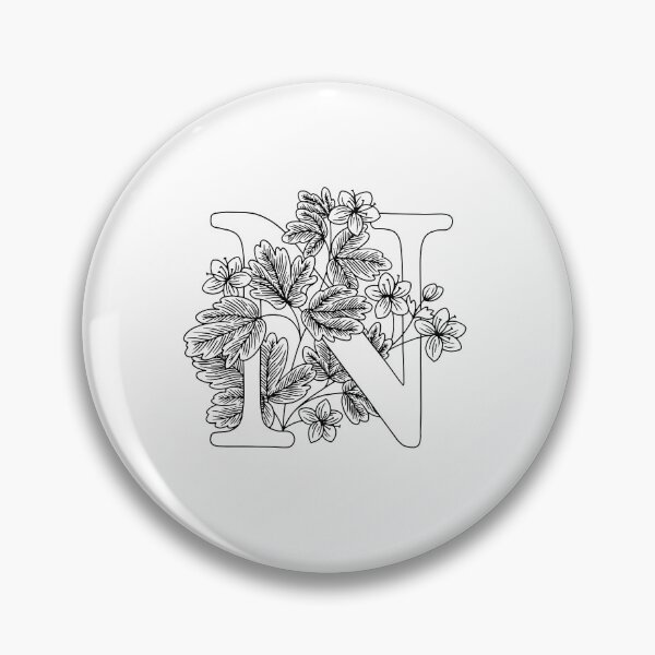 Item preview, Floral letter N designed and sold by Artsy Corner.