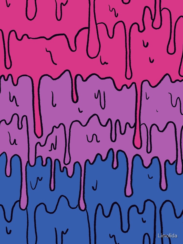 Pastel Kawaii Melting Bisexual Pride LGBTQ Design by Limolida