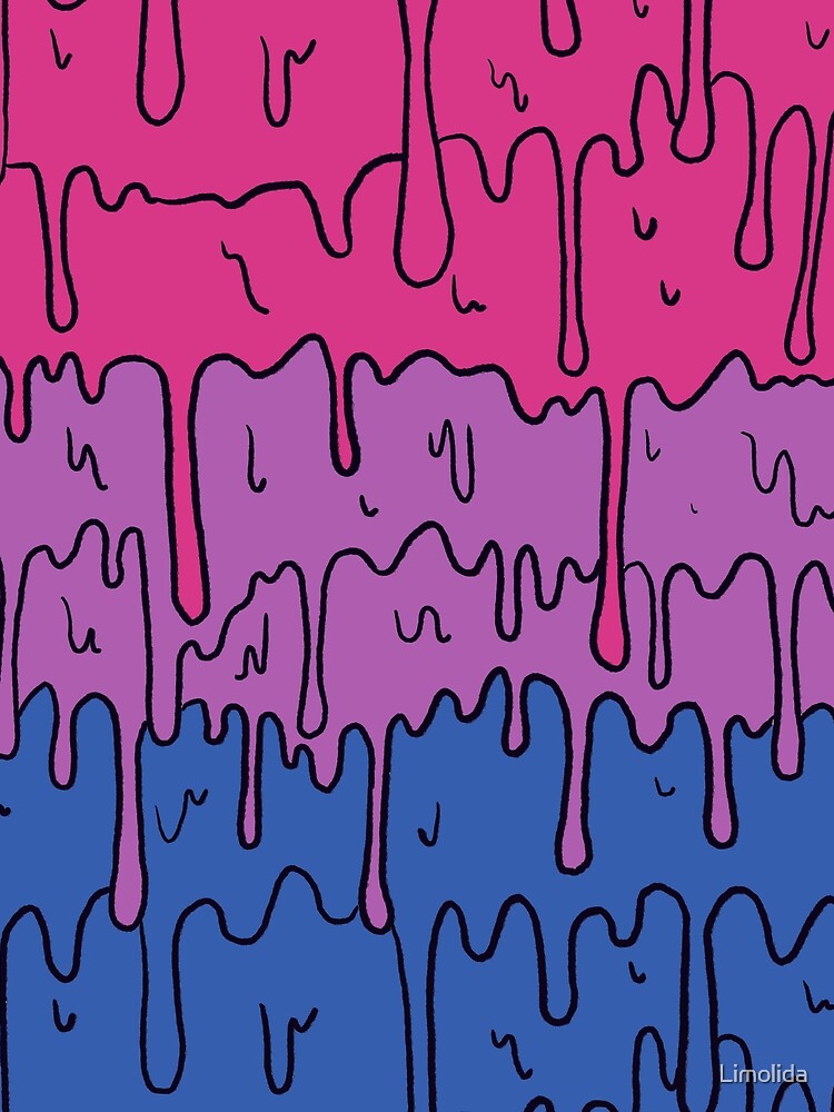 Pastel Kawaii Melting Bisexual Pride LGBTQ Design by Limolida