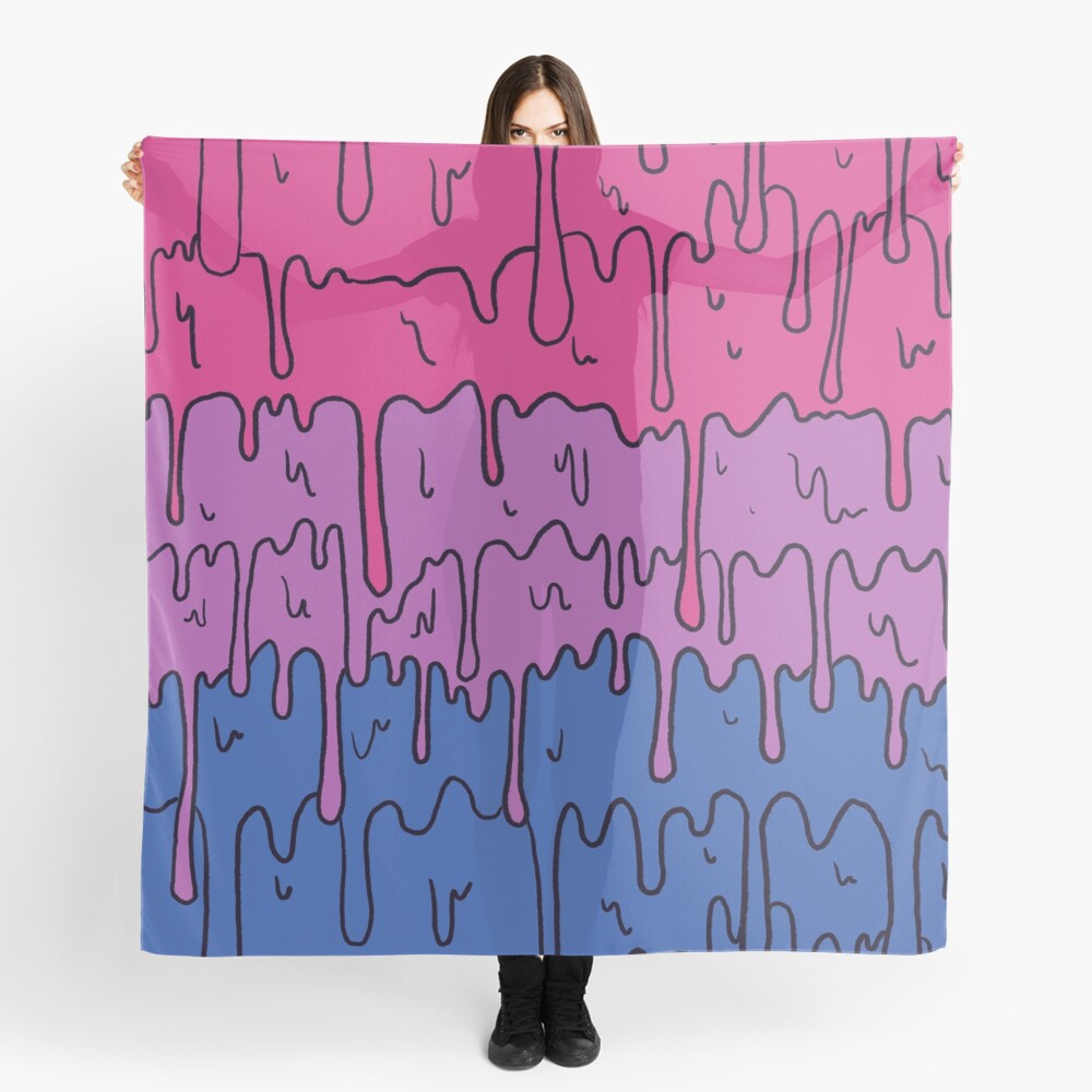 Pastel Kawaii Melting Bisexual Pride LGBTQ Design Scarf