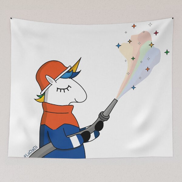 Item preview, fire fighter unicorn in training designed and sold by LaDaDi.