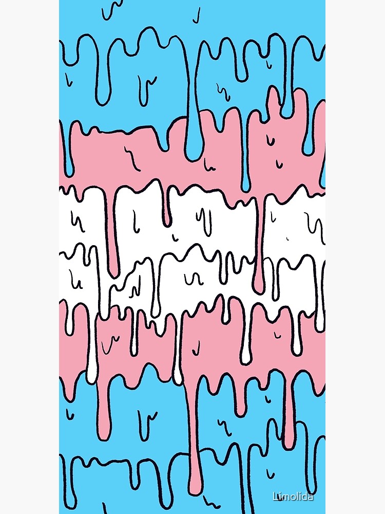 Pastel Kawaii Melting Trans Pride LGBTQ Design by Limolida