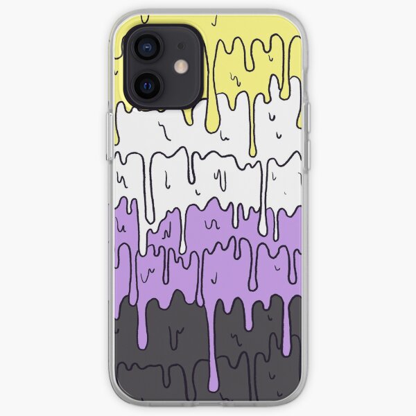 Cute Pride Pastel Melting Pride Design, Non Binary flag iPhone Soft Case