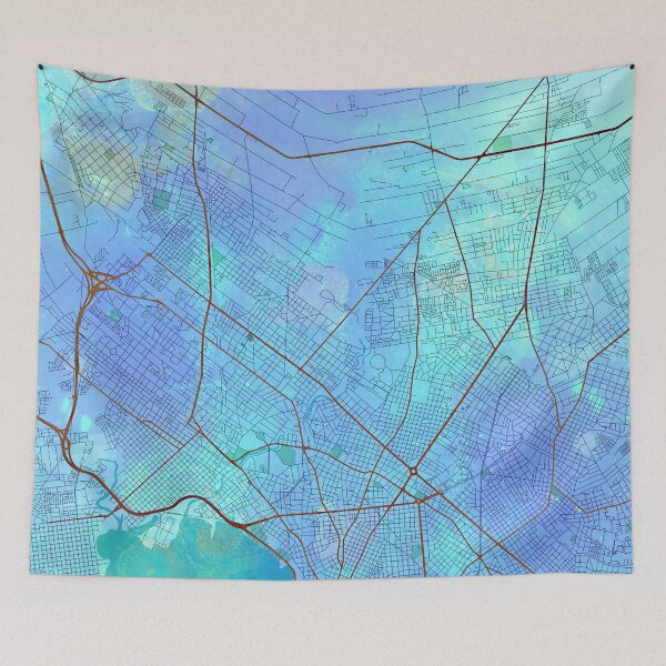 Item preview, Montevideo Uruguay Street Map Blue Lagoon designed and sold by IvonDesign.