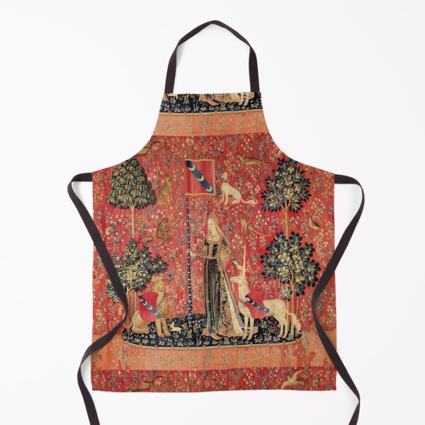 Vista previa del artículo con la obra «DAMA Y UNICORNIO,TACTO,León,Flores de fantasía,Animales Florales Rojos y Verdes», diseñado y vendido por BulganLumini.