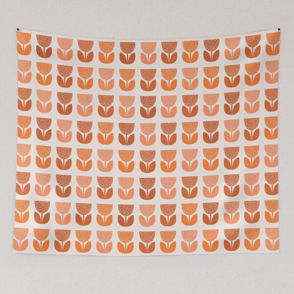 Item preview, Geometric Pattern: Poppy: Light Orange designed and sold by Red Wolf.