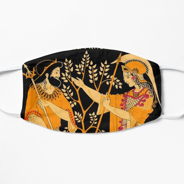 POSEIDON and ATHENA : Vintage Greek God and Goddess Print Mask