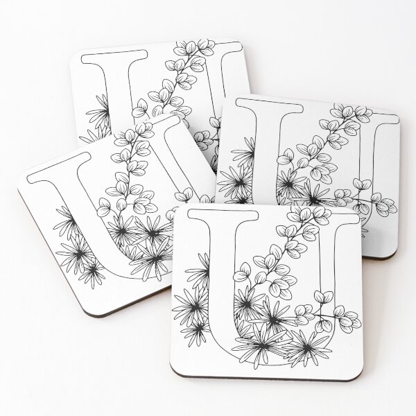 Item preview, Floral letter U designed and sold by Artsy Corner.
