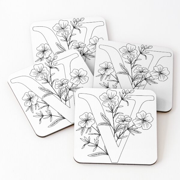 Item preview, Floral letter V designed and sold by Artsy Corner.