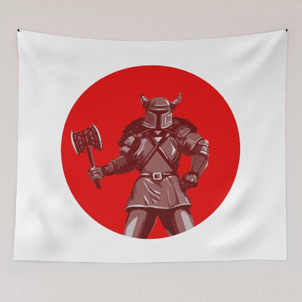 Item preview, Viking silhouette with axe with red circle background designed and sold by Maks08.