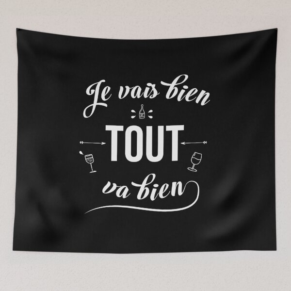 Aperçu de l'œuvre ça va, je vais, bien, TOUT VA BIEN, funny quote motivation positif créée et vendue par Catcrea.