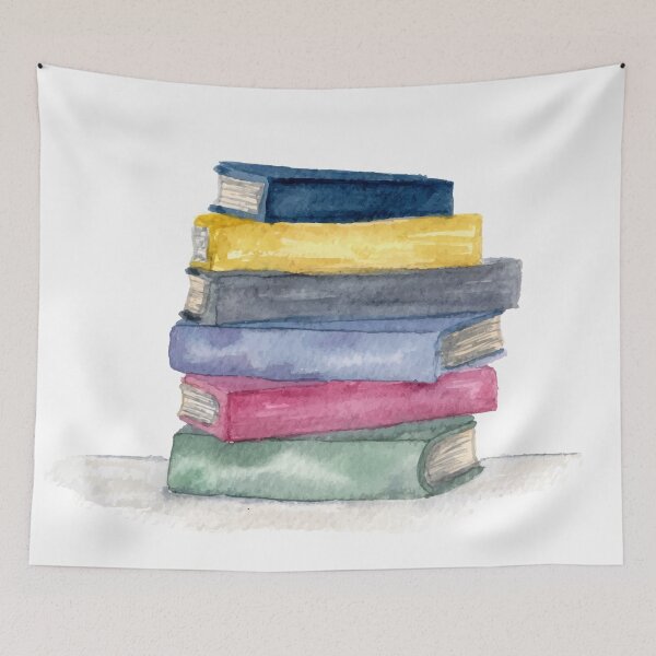 Item preview, Watercolor Stack of Books designed and sold by Harpley Design Studio.