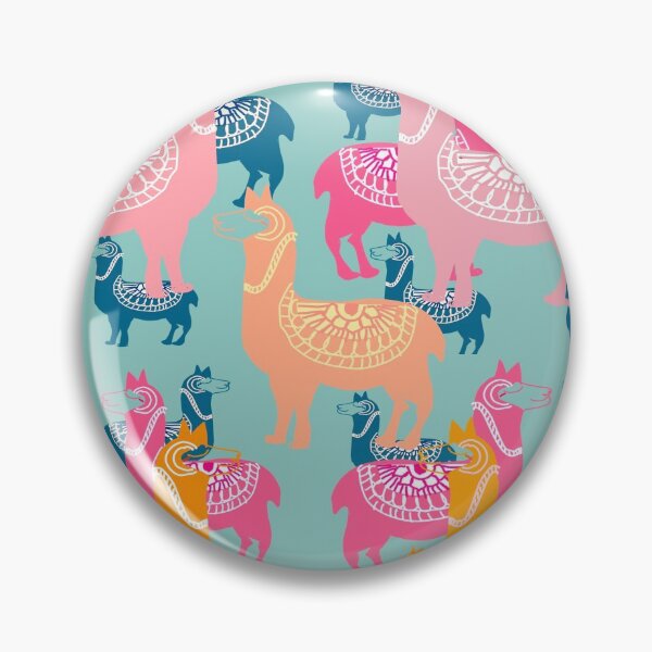 Item preview, Cute Alpaca patterns- pink, orange, pink, blue, teal designed and sold by Urvashi Patel.