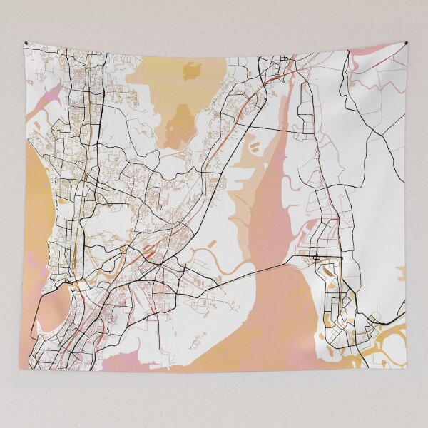 Item preview, Mumbai India Street Map Color designed and sold by IvonDesign.