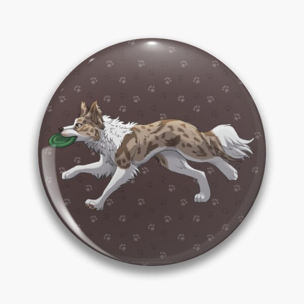 Item preview, Running Red lilac Merle Border Collie with Frisbee  designed and sold by Bamsdrawz.