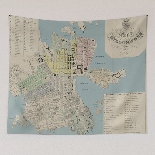 Item preview, Vintage Map of Helsinki Finland (1863) designed and sold by BravuraMedia.