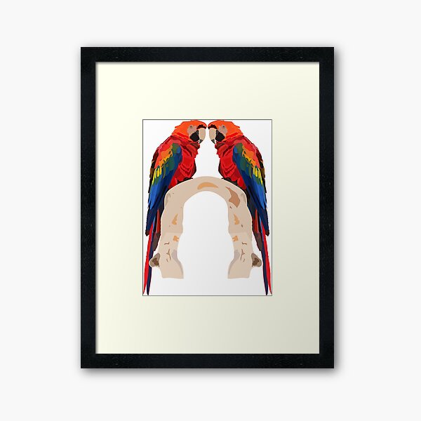 colourful parrots Framed Art Print