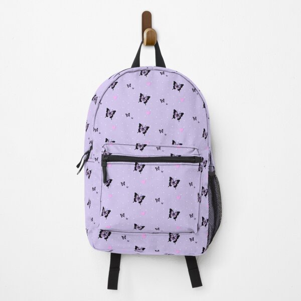 soft grunge pastel lavender butterfly dot print Backpack