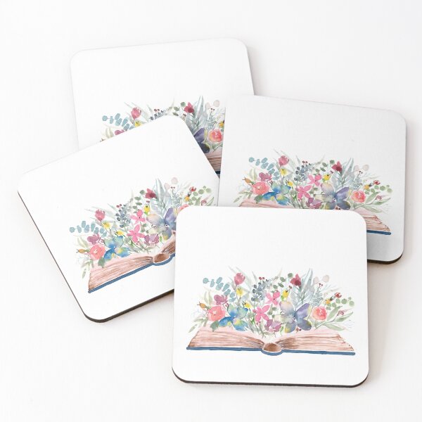Artikelvorschau, Aquarell offenes Buch mit Blumen entworfen und verkauft von Harpley Design Studio.