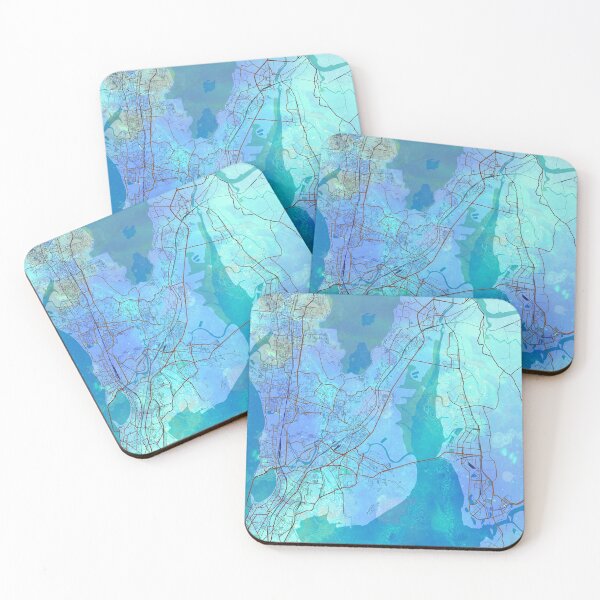 Item preview, Mumbai India Street Map Blue Lagoon designed and sold by IvonDesign.