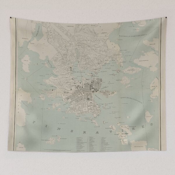 Item preview, Vintage Helsinki Finland Map (1869) designed and sold by BravuraMedia.