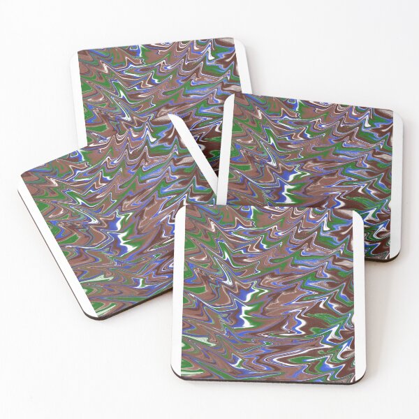 Item preview, Brown Green and Blue Fluid Abstract Art designed and sold by Abstract65.