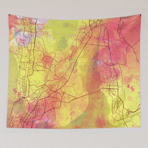 Item preview, Mumbai India Street Map Magma Eruption designed and sold by IvonDesign.
